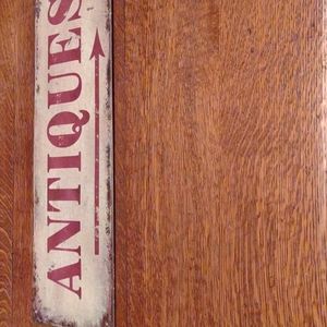 Tin antiques sign